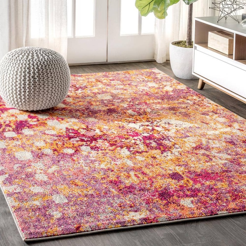 JONATHAN Y Contemporary Pop Modern Abstract Pink/Orange 8 ft. x 10 ft. Area Rug CTP108C-8