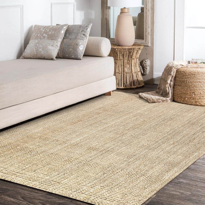 JONATHAN Y Hiro Hand Woven Chunky Jute Ivory 6 ft. x 9 ft. Area Rug NFR103A-6
