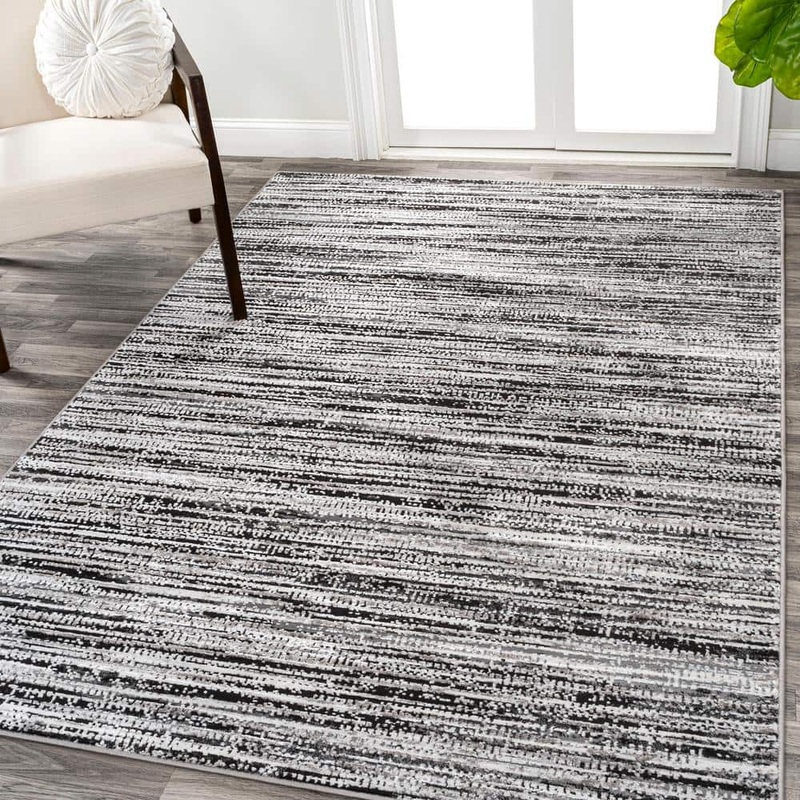 JONATHAN Y Loom Modern Strie’ Black/Gray 4 ft. x 6 ft. Area Rug SOR200C-4