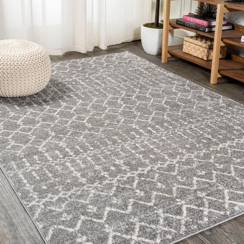 JONATHAN Y Moroccan HYPE Boho Vintage Diamond Gray/Ivory 12 ft. x 15 ft. Area Rug MOH101C-15