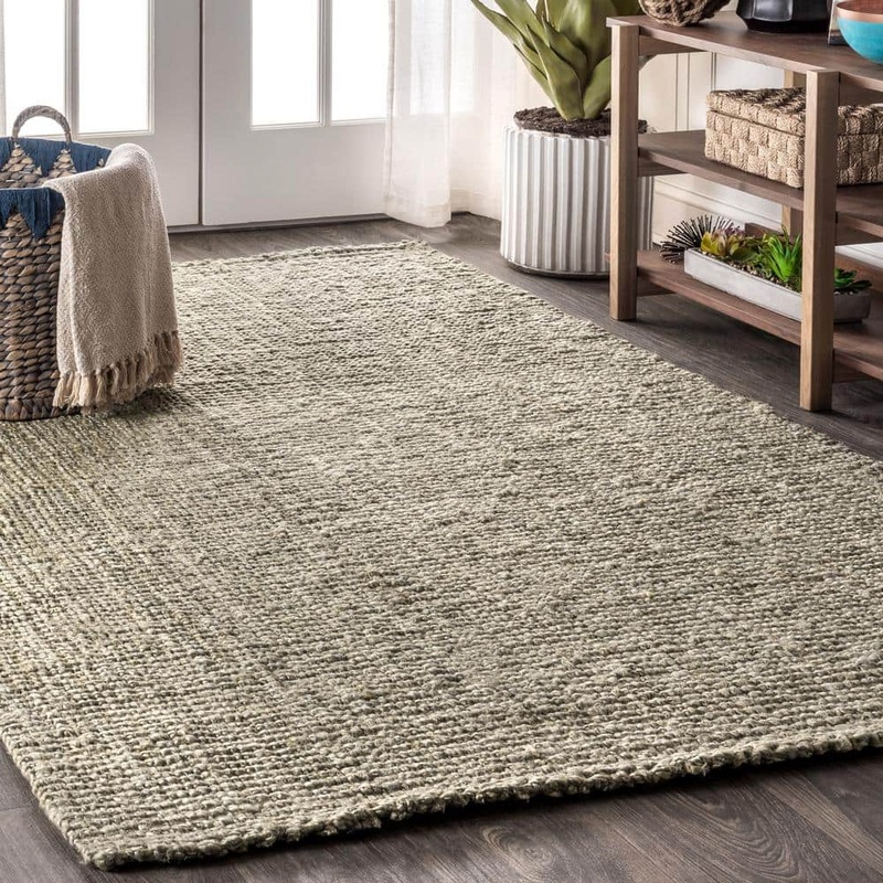JONATHAN Y Pata Hand Woven Chunky Jute Gray 6 ft. x 9 ft. Area Rug NRF102C-6