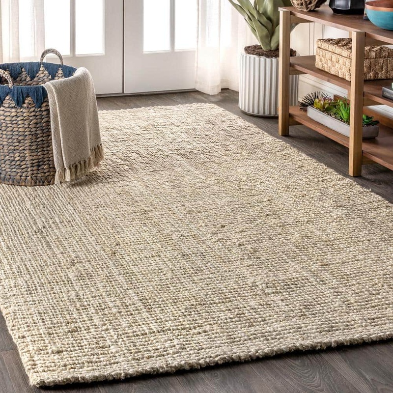 JONATHAN Y Pata Hand Woven Chunky Jute Light Ivory 10 ft. x 14 ft. Area Rug NRF102B-14