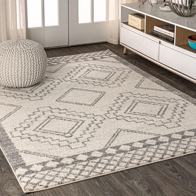 JONATHAN Y Amir Moroccan Beni Souk Cream/Gray 4 ft. x 6 ft. Area Rug MOH200B-4