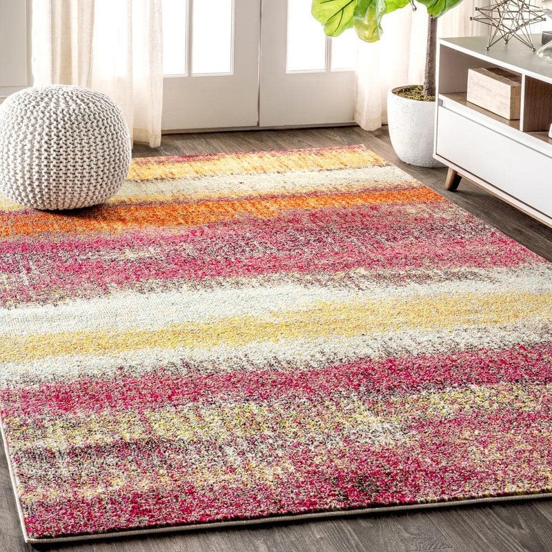 JONATHAN Y Contemporary Pop Modern Abstract Vintage Cream/Pink 5 ft. x 8 ft. Area Rug CTP105B-5