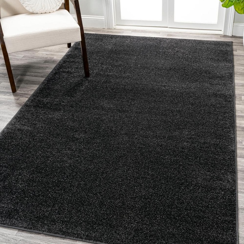 JONATHAN Y Haze Solid Low-Pile Black 10 ft. x 14 ft. Area Rug SEU100I-14