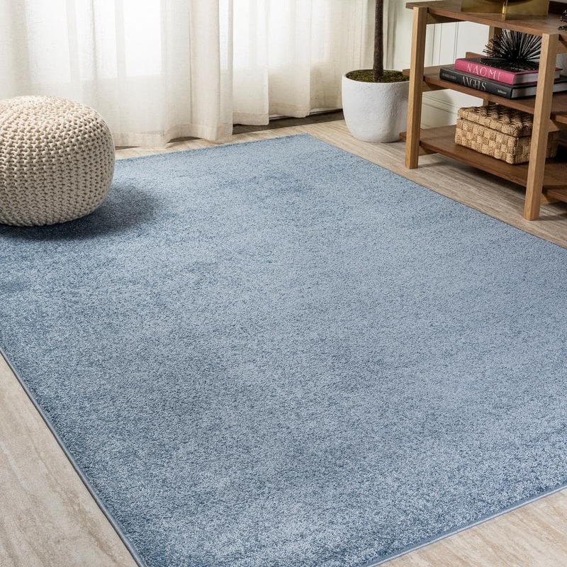 JONATHAN Y Haze Solid Low-Pile Classic Blue 3 ft. x 5 ft. Area Rug SEU100F-3