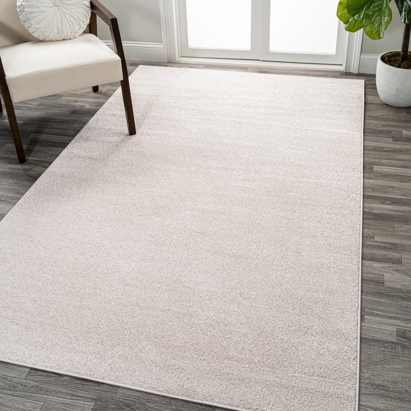 JONATHAN Y Haze Solid Low-Pile Ivory 12 ft. x 15 ft. Area Rug SEU100D-15