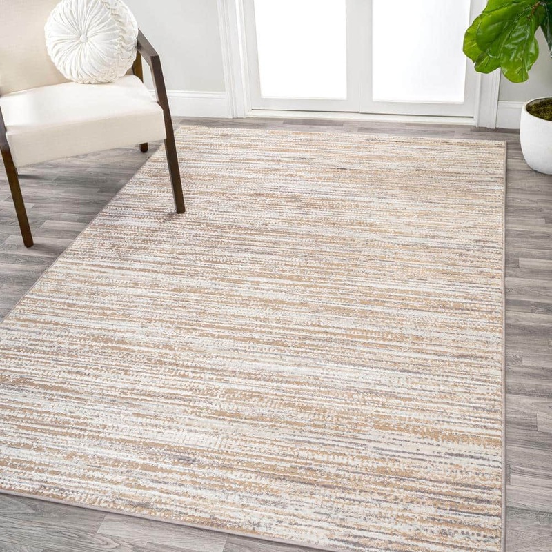 JONATHAN Y Loom Modern Strie’ Beige/Gray 4 ft. x 6 ft. Area Rug SOR200D-4