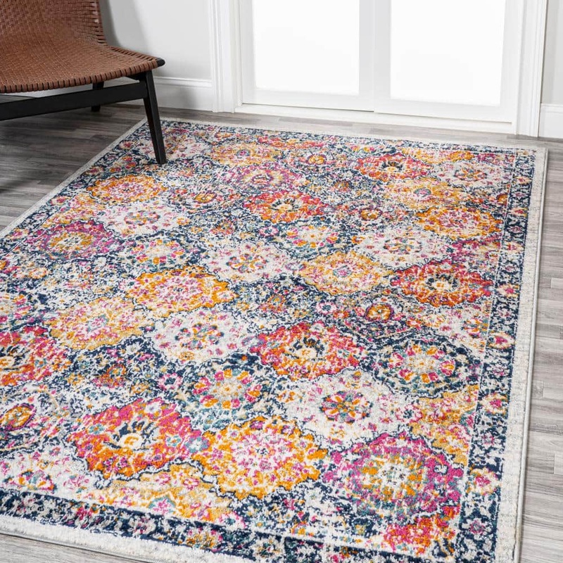 JONATHAN Y Modern Persian Multi 5 ft. x 8 ft. Boho Vintage Trellis Area Rug MDP205C-5