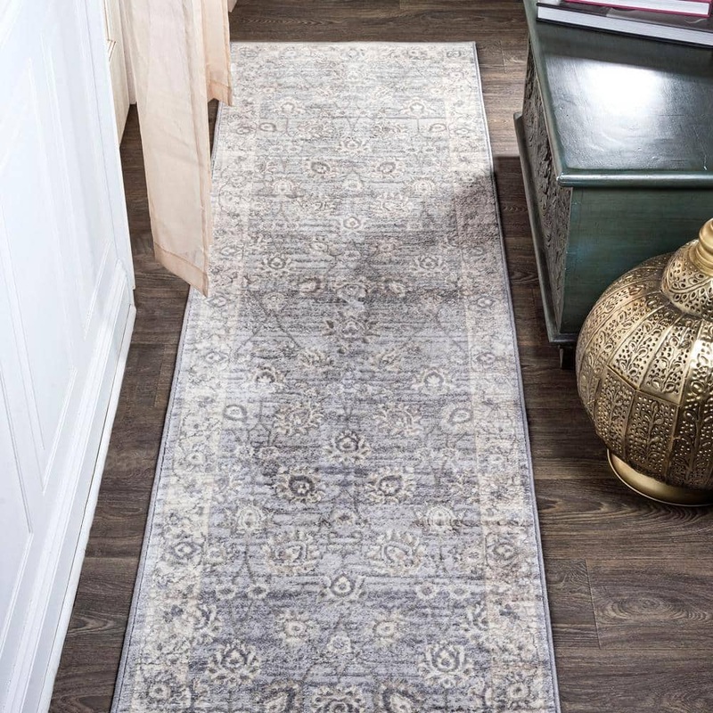 JONATHAN Y Modern Persian Vintage Moroccan Traditional Light Gray 2 ft. x 8 ft. Runner Rug MDP101B-28