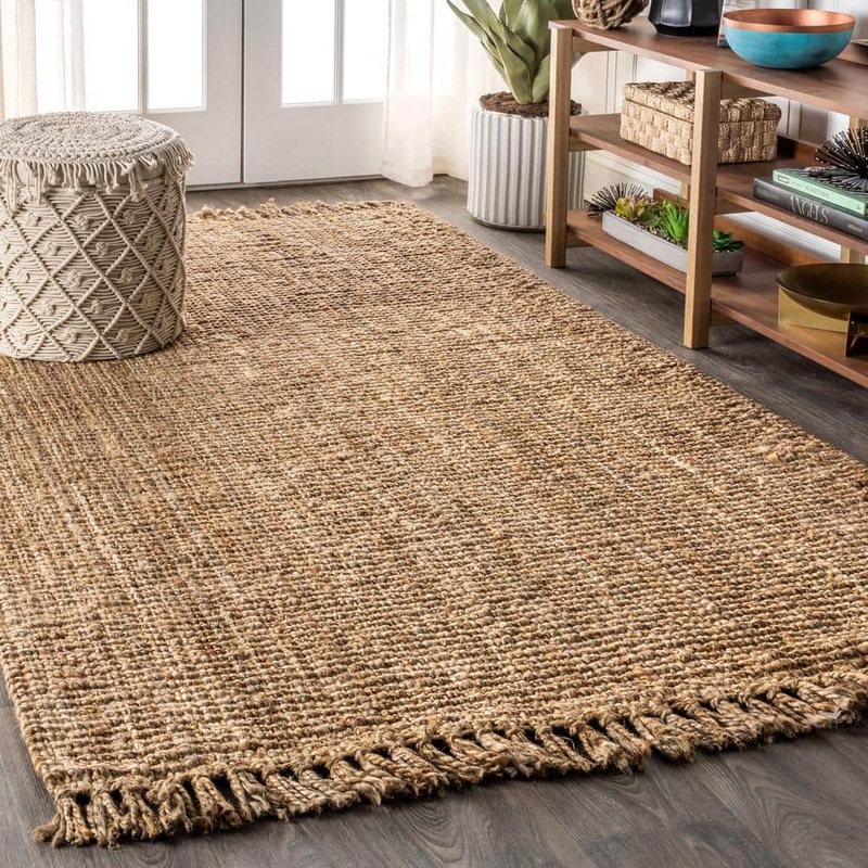 JONATHAN Y Para Chunky with Fringe Natural 8 ft. x 10 ft. Area Rug NRF103A-8