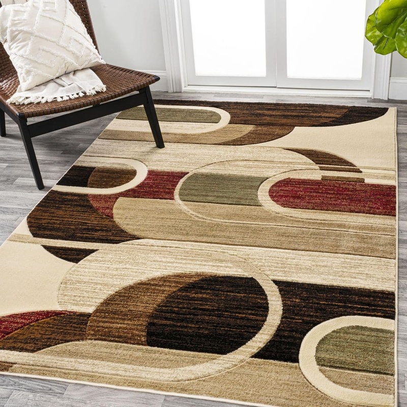JONATHAN Y Tamara Retro Abstract Arches Cream/Brown/Red 4 ft. x 6 ft. Area Rug UNQ102A-4