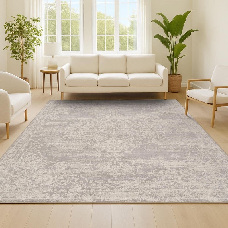 JONATHAN Y Alhambra Ornate Medallion Modern Ivory 3 ft. x 5 ft. Area Rug MDP400D-3