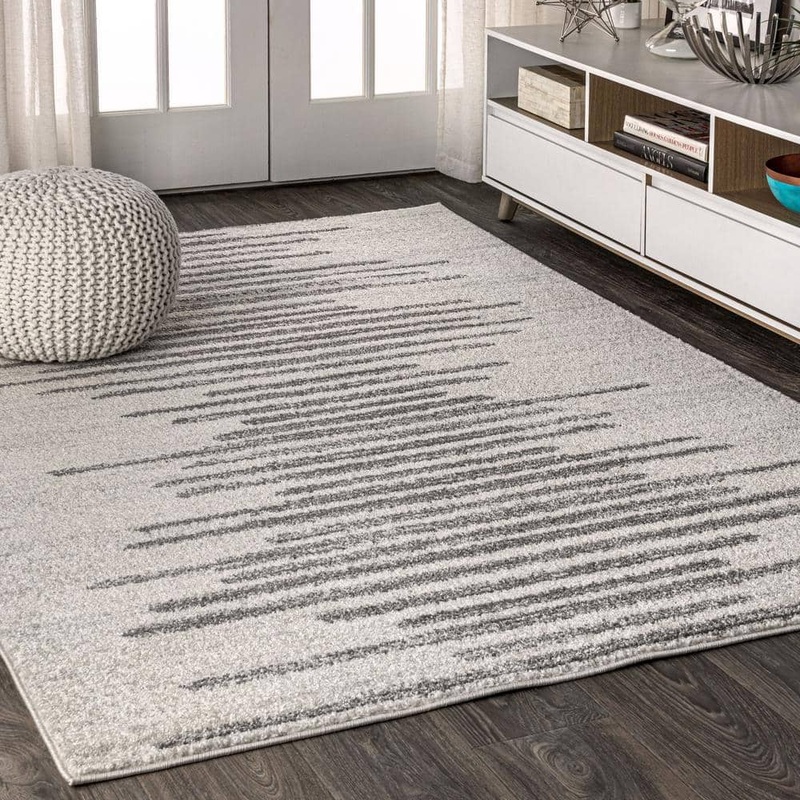 JONATHAN Y Aya Berber Stripe Geometric Cream/Gray 3 ft. x 5 ft. Area Rug MOH205A-3