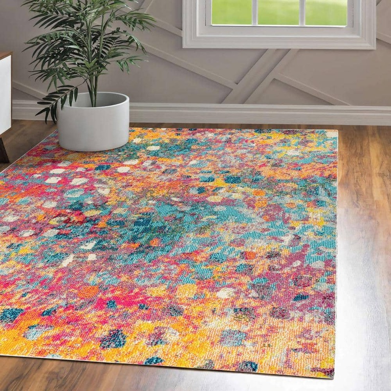 JONATHAN Y Contemporary Pop Modern Abstract Multi/Yellow 4 ft. x 6 ft. Area Rug CTP108A-4