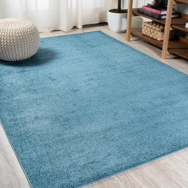 JONATHAN Y Haze Solid Low-Pile Turquoise 8 ft. x 10 ft. Area Rug SEU100H-8