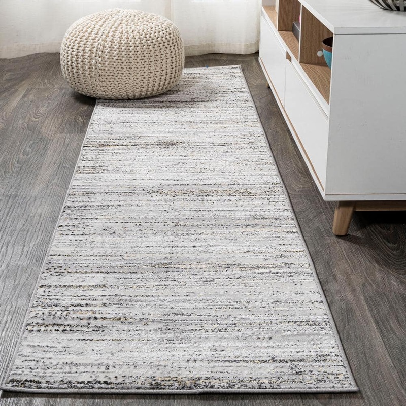 JONATHAN Y Loom Modern Strie Gray/Black 2 ft. x 10 ft. Runner Rug SOR200A-210