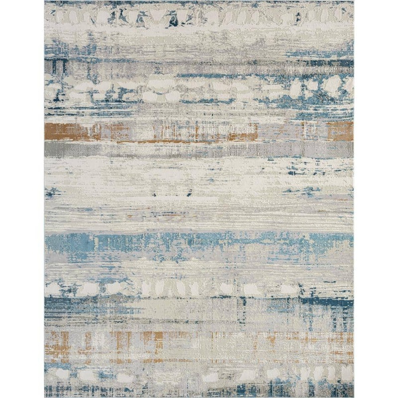 KALATY Bliss by N Natori Blue Neutrals 2 ft. 6 in. x 10 ft. Area Rug BL-119 2610