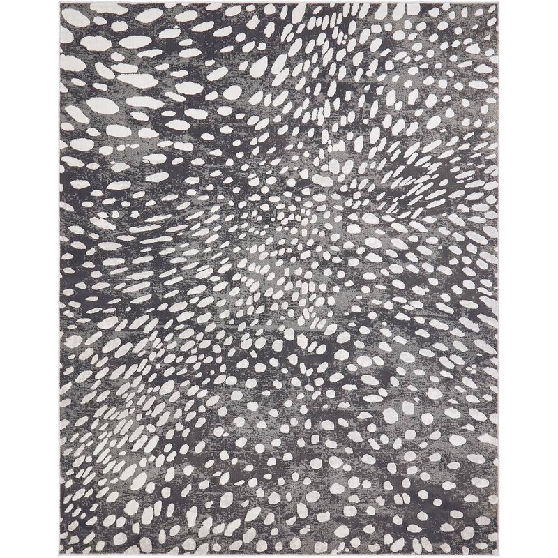 KALATY Natori Serengeti Charcoal Spotted 5 ft. 6 in. x 7 ft. 6 in. Animal Print Area Rug SG-628 58