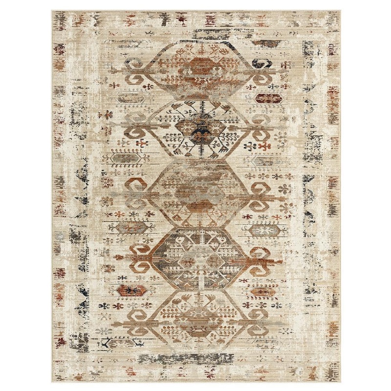 KALATY Petra Beige 2 ft. 3 in. x 7 ft. 8 in. Santa Fe Earth Area Rug PT1110 268