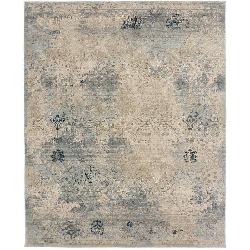 KALATY Sand and Sky Blue 8 ft. x 10 ft. Area Rug TY-679 810