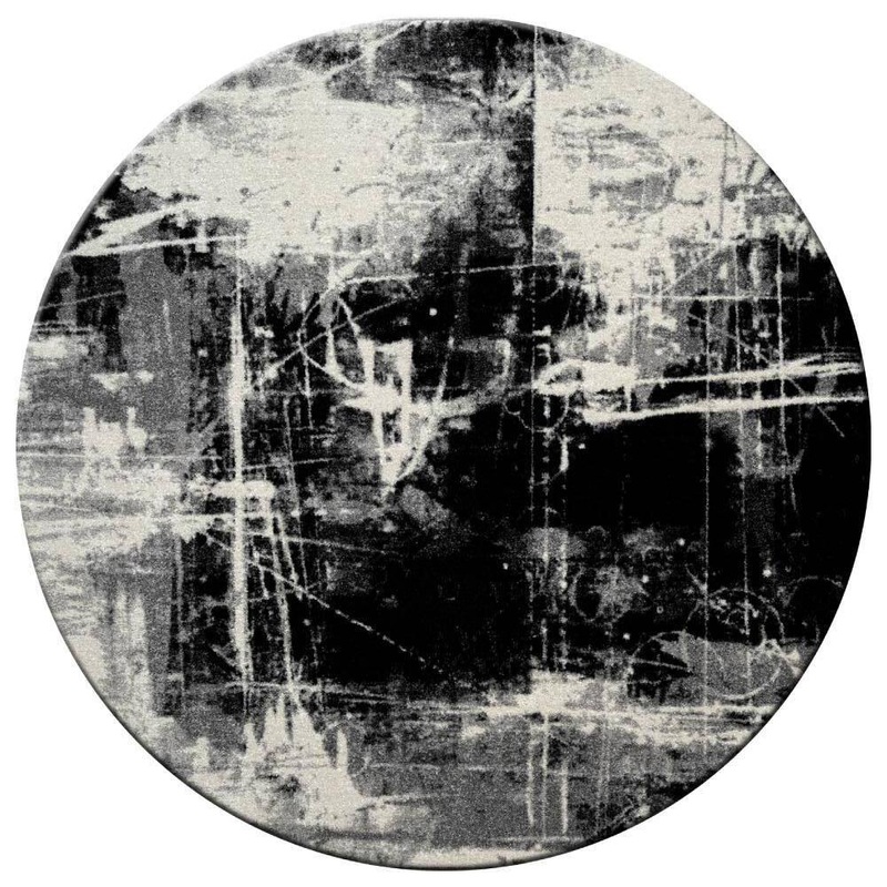 KALATY Solstice Grey Abstract 8 ft. Round Area Rug SC-063 R8
