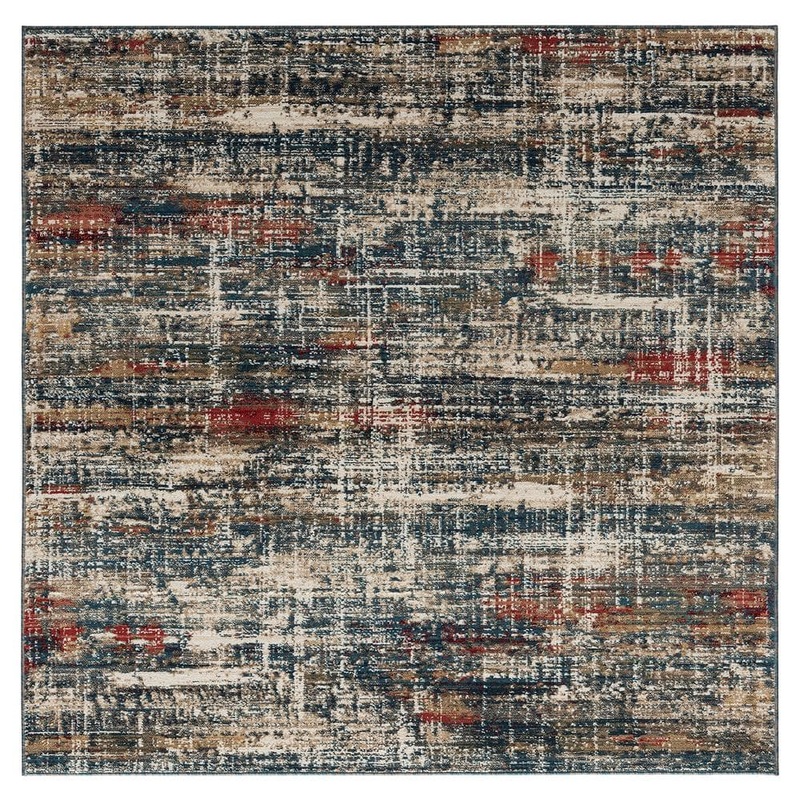 KALATY Theory Multi-Colored 6 ft. Round Abstract Area Rug TY-674 R6