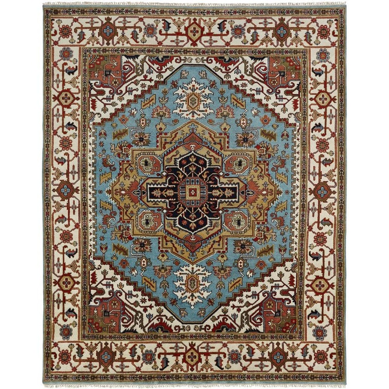 KALATY Umbria Light Blue/Ivory 10 ft. x 14 ft. Area Rug SR-209 1014