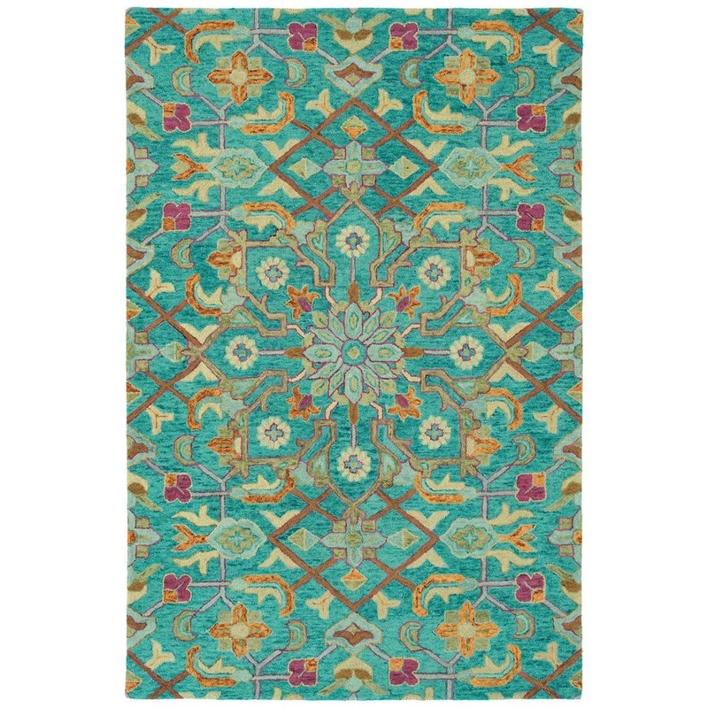 Kaleen Chancellor Teal 2 ft. x 3 ft. Rectangle Throw Area Rug CHA11-91-23