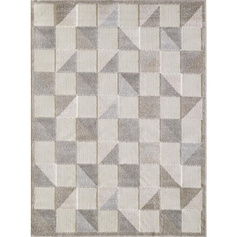 Kas Rugs Calla Grey Scope 8 ft. x 10 ft. Geometric Indoor/Outdoor Area Rug CAA6926710X910