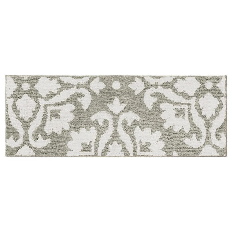 Laura Ashley Mayhew Damask Light Grey/White 3 ft. x 5 ft. Accent Rug LAYMA009515