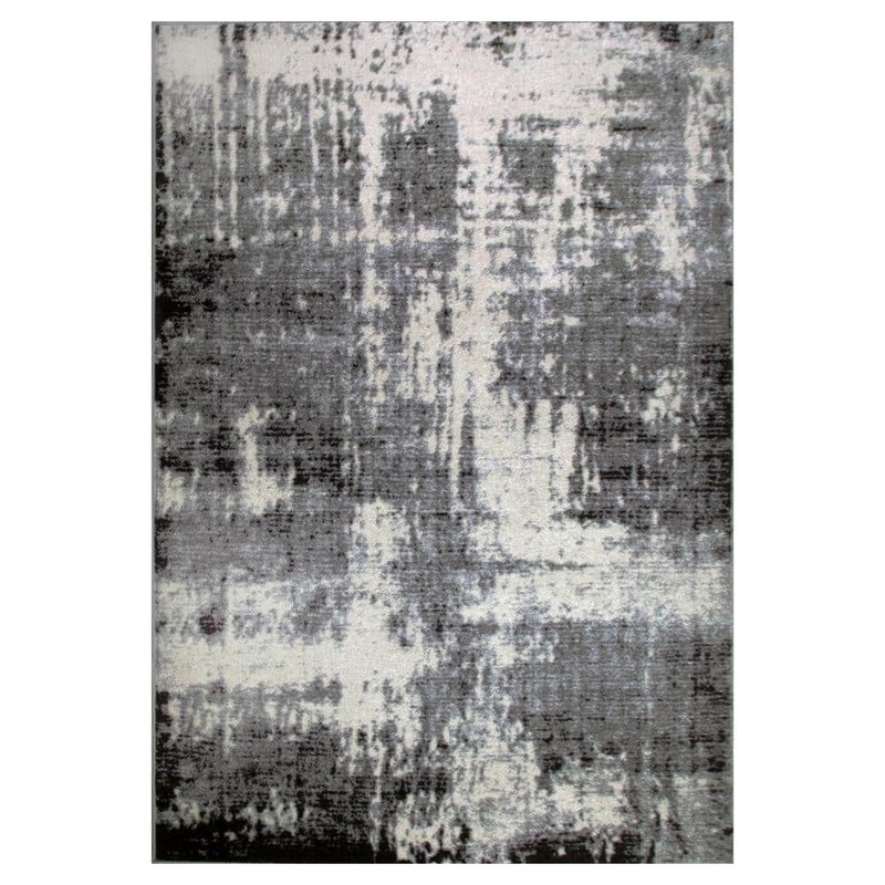 Leick Home Allerick Vintage Monochromatic Gray Faded 8 ft. x 10 ft. Abstract Polypropylene Area Rug 596403