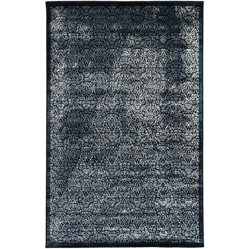 Linon Home Decor Crop Ilussion Navy and Beige 5 ft. x 7.6 ft. Area Rug THDR03830