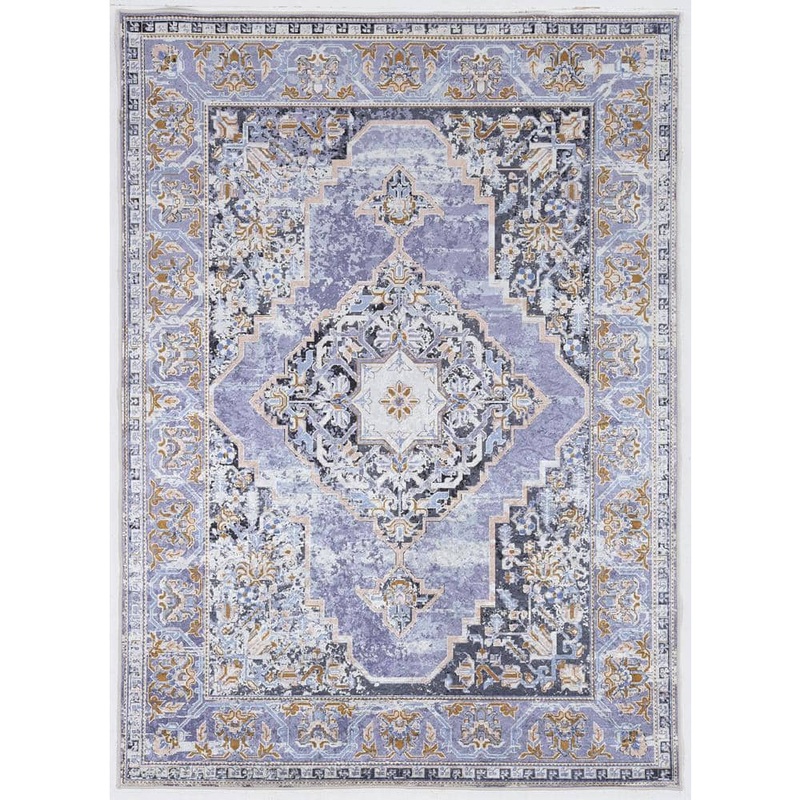 Linon Home Decor Echelon Cammie Lavender/Grey 5 ft. x 7 ft. Area Rug THD02255