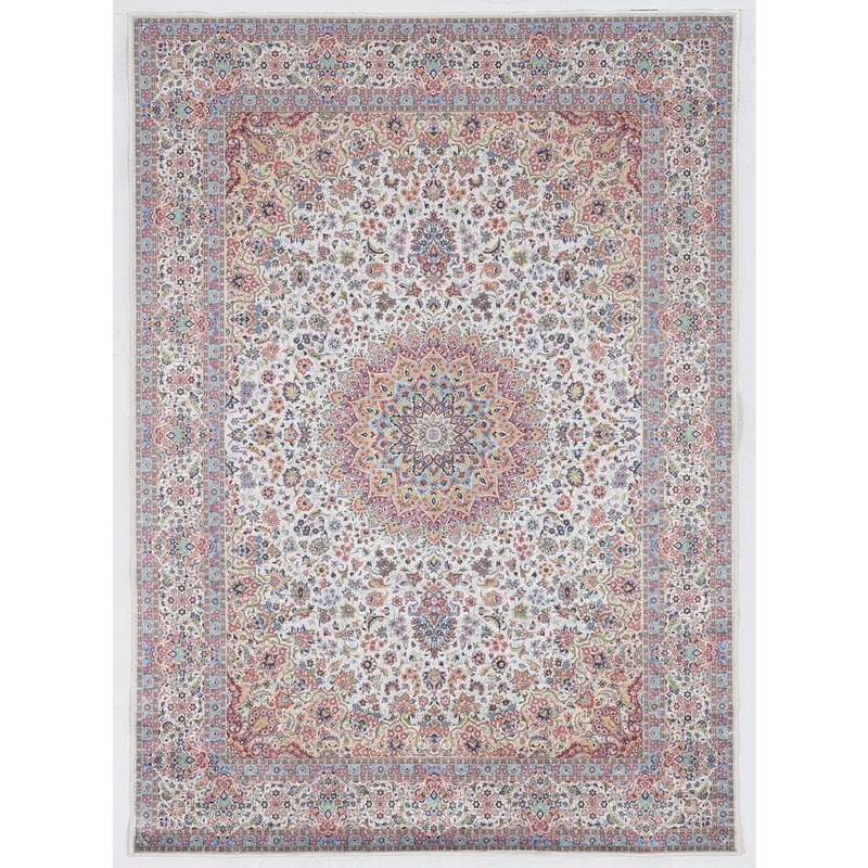 Linon Home Decor Echelon Laine Ivory/Blue 3 ft. 3 in. x 5 ft. Accent Rug THD02222