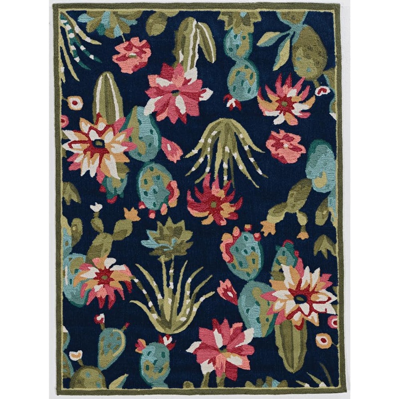 Linon Home Decor Legion Austin Navy/Multi 5 ft. x 7 ft. Area Rug THD02574