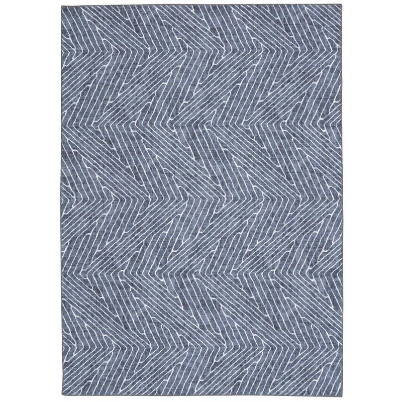 Linon Home Decor Washable Liam Grey/Ivory 5 ft. x 7 ft. Abstract Rectangle Area Rug THD03403
