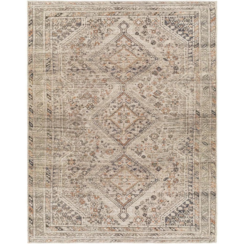 Livabliss Amaka Butter Medallion 7 ft. x 9 ft. Machine-Washable Indoor Area Rug NULL