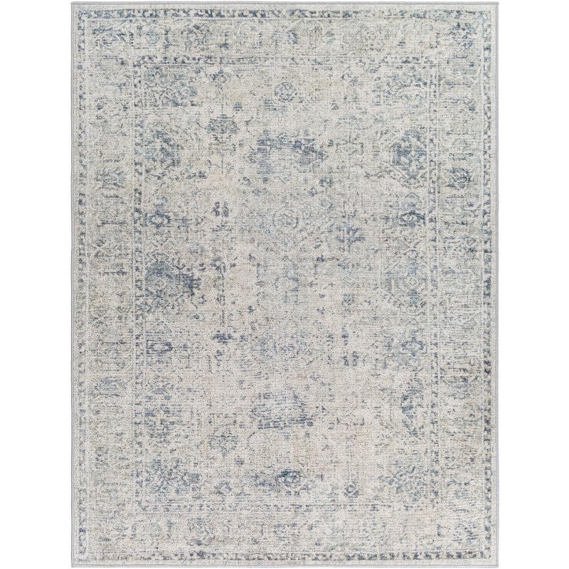 Livabliss Calhoun Light Grey Medallion 8 ft. x 11 ft. Machine-Washable Indoor Area Rug CAH2301-710106