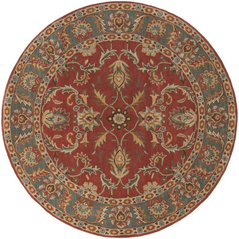 Livabliss Chenni Burgundy 6 ft. x 6 ft. Round Indoor Area Rug S00151006201