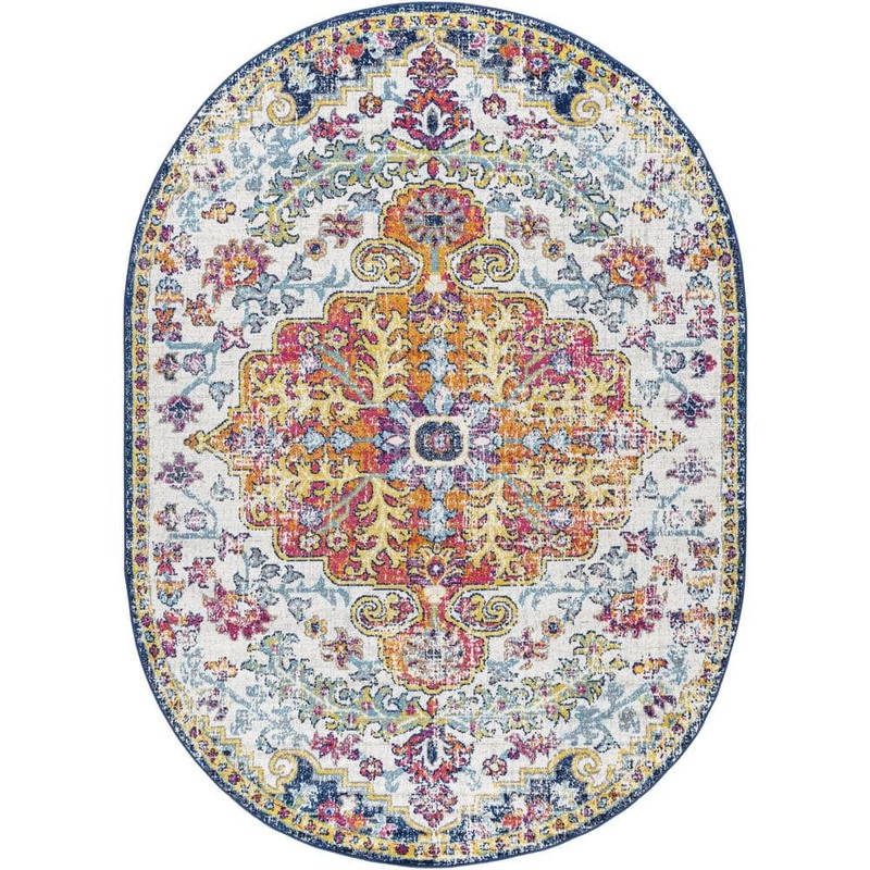 Livabliss Demeter Ivory 6 ft. 7 in. x 9 ft. Oval Area Rug S00151071957