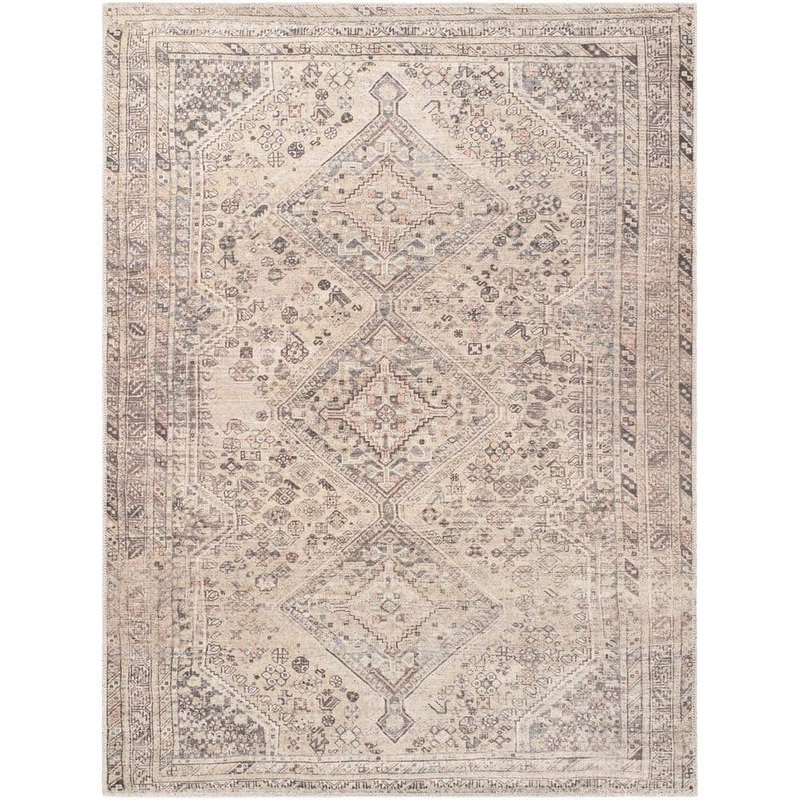 Livabliss Eleni Gray Traditional 9 ft. x 12 ft. Indoor Machine-Washable Area Rug VVEL2301-81012