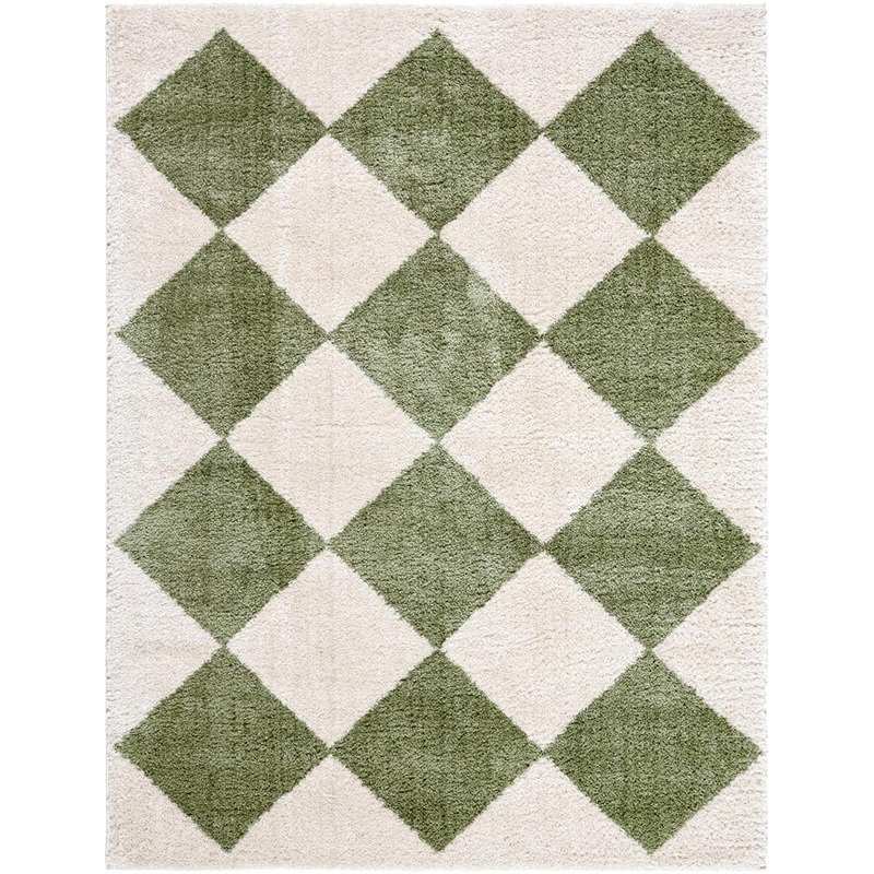 Livabliss Fossay Shag Green 5 ft. x 7 ft. Modern Indoor Area Rug FSG2325-537