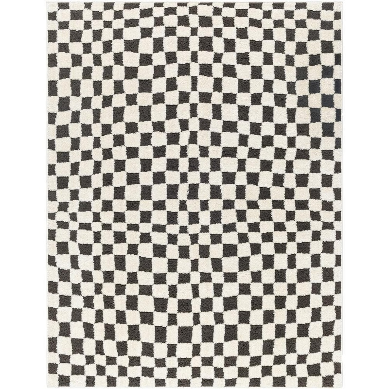 Livabliss Freud Black/Cream 8 ft. x 10 ft. Checkered Indoor Area Rug FEU2302-71010