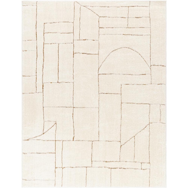 Livabliss Freud Burnt Orange/Cream 9 ft. x 12 ft. Geometric Indoor Area Rug FEU2308-9212
