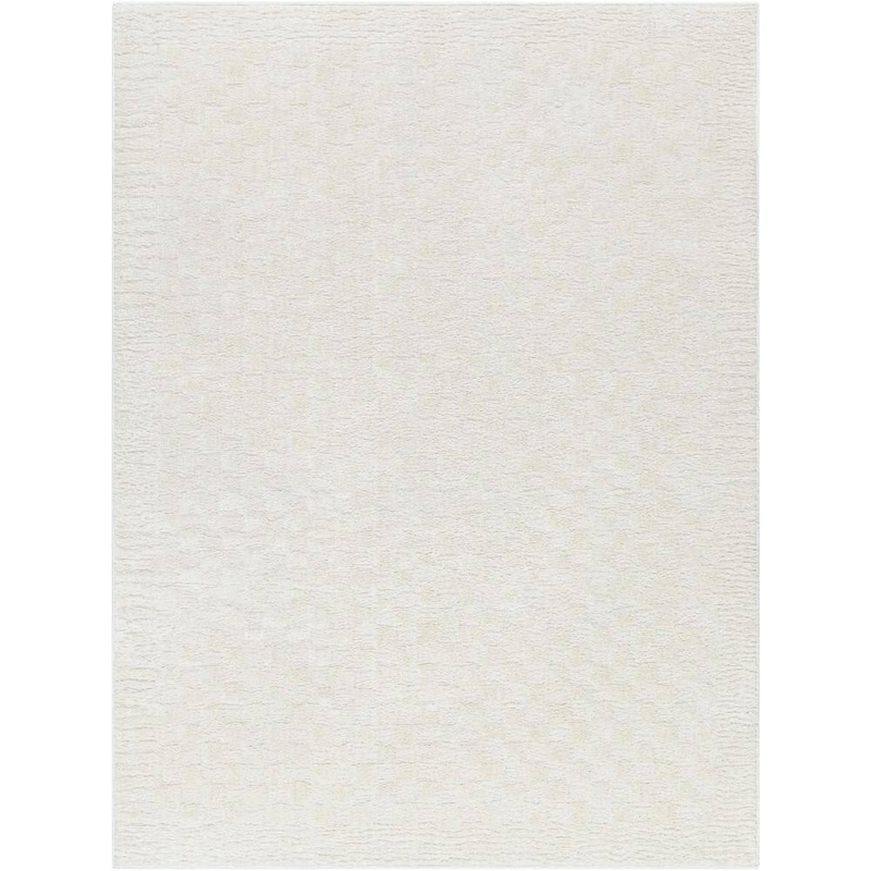 Livabliss Freud Cream Checkered 3 ft. x 7 ft. Indoor Runner Area Rug FEU2327-2773