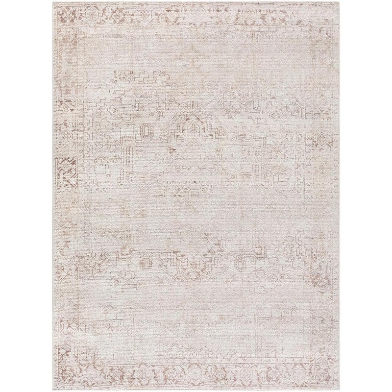 Livabliss Galey Alix x Livabliss Collins Avenue V Vintage Medallion Area Rug, 6’6 in. x 9′ (7′ x 9′), Ivory/Beige GACA2304-669