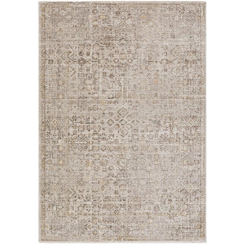 Livabliss Galey Alix x Livabliss Myrtle Avenue I Vintage Medallion Area Rug, 5’3 in. x 7’7 in. (5′ x 8′), Taupe GAMY2300-5377