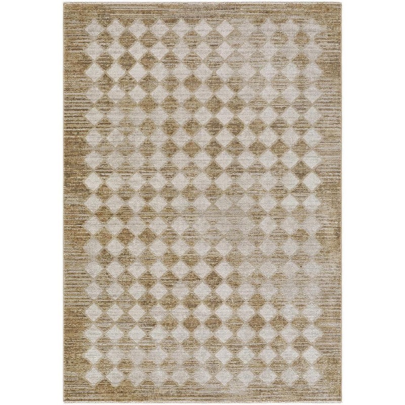 Livabliss Galey Alix x Livabliss Myrtle Avenue V Vintage Checkerboard Area Rug, 7’10 in. x 10’2 in. (8′ x 10′), Taupe Checkered GAMY2304-710102