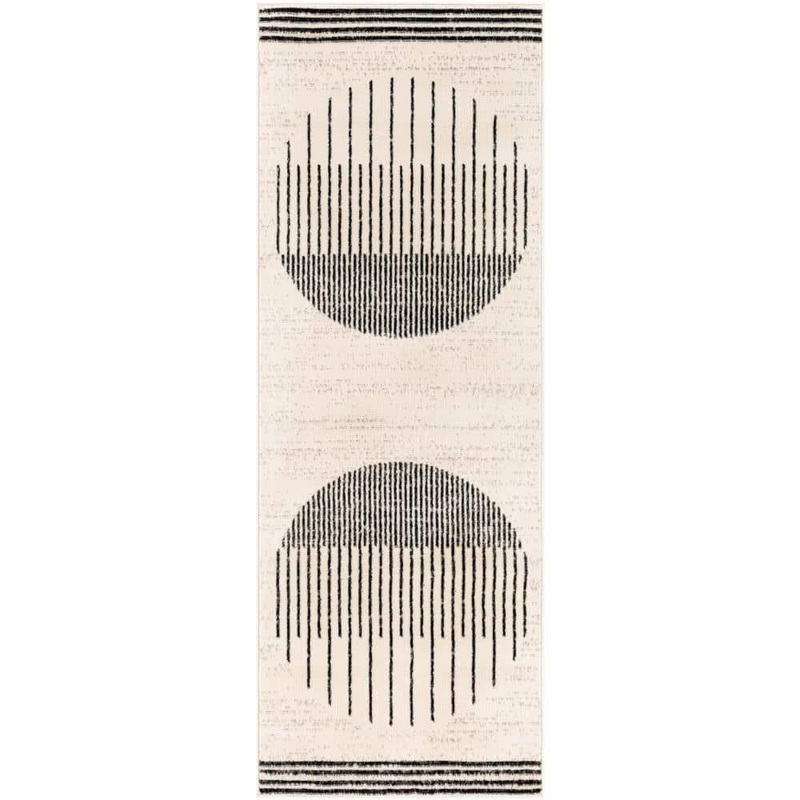 Livabliss Jimina Black/Ivory 3 ft. x 7 ft. Indoor Runner Rug S00161051157